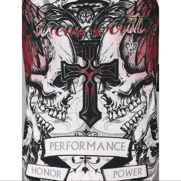 XTREME COUTURE By AFFLICTION T-shirt Da Uomo Momentum Shirt Biker - Foto 9